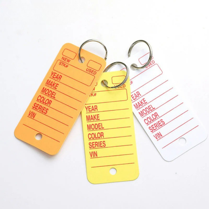 Yellow Auto Service Car Dealer Key Tags