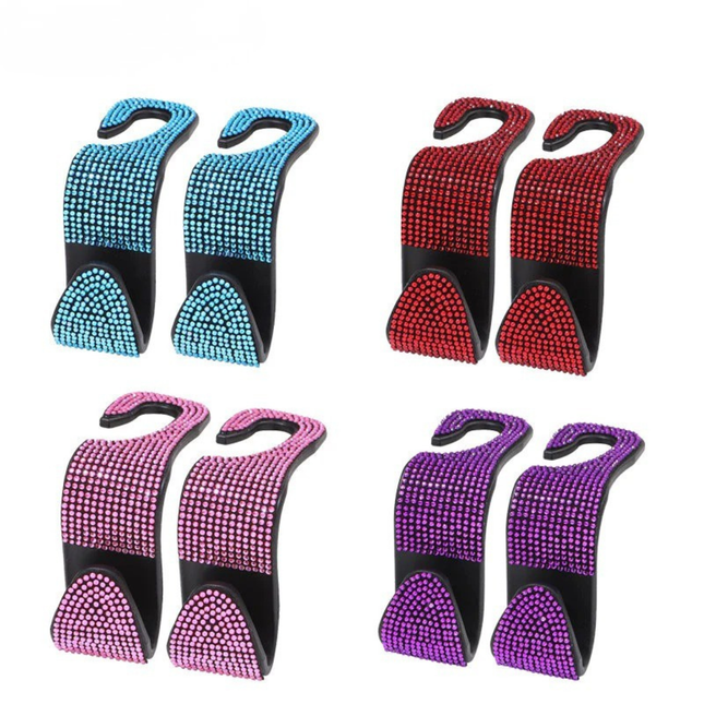 Diamond-Studded Car Hanger Hook Headrest Hooks For Car