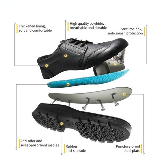 Non Slip Work Boots Labor Protection Safety Steel Toe Shoes