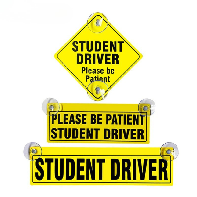 Car Funny Student Rookie Driver Sticker With Suckers