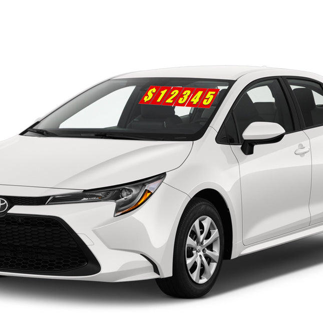 Car Pricing Static Clings Stickers