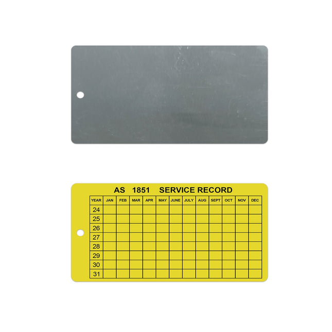 As 1851 Aluminum Service Record Tag