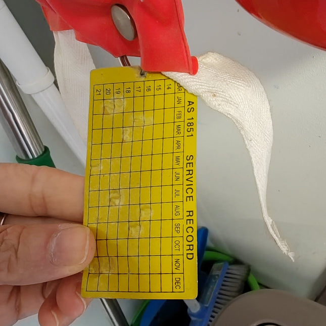 As 1851 Fire Maintenance Use Service Record Tag