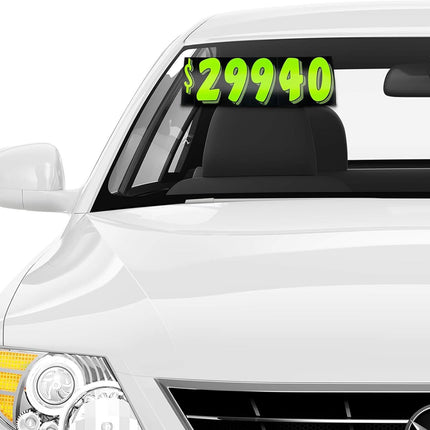 Chartreuse Vinyl Car Windshield Pricing Stickers Number Decals