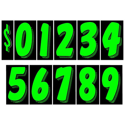 Chartreuse Vinyl Car Windshield Pricing Stickers Number Decals