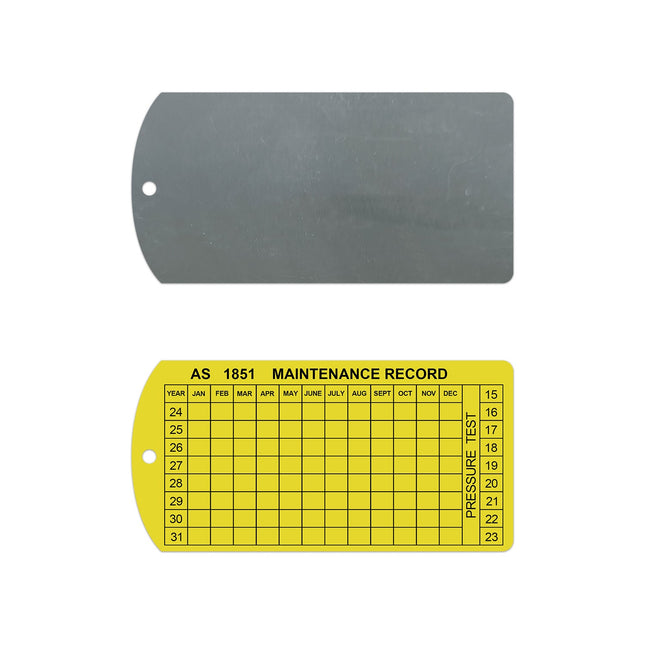 Fire Extinguisher Maintenance Date Tag