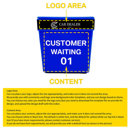 ABS Magnetic Car Roof Number Sign